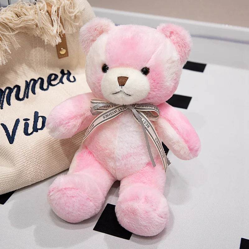Teddy Bear Plush Toy – Kawaii Bow Tie Hug Doll - White