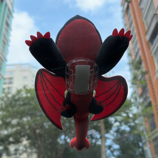 Flying Dragon Plush Car Ornament with Adhesive Mount, Dashboard & Window Decor