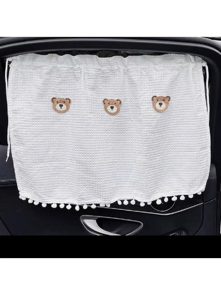 Cartoon Car Window Sunshade Curtain UV Protection Suction Cup Kids