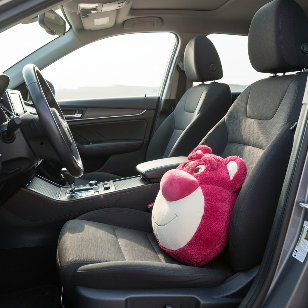 Strawberry Bear Car Headrest and Lumbar Pillow