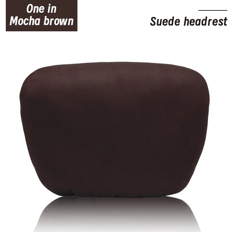 Maybach S-Class Breathable Soft Neck Headrest & Lumbar Support Pillow - Headrest Mocha