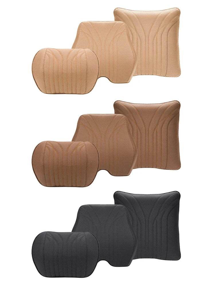 Mercedes-Benz E-Class C/GLC Seat Cushion with Headrest & Lumbar Support - Brown Headrest