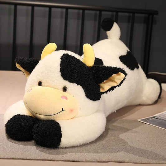 Milk Cow Plush Pillow – 90cm - Black