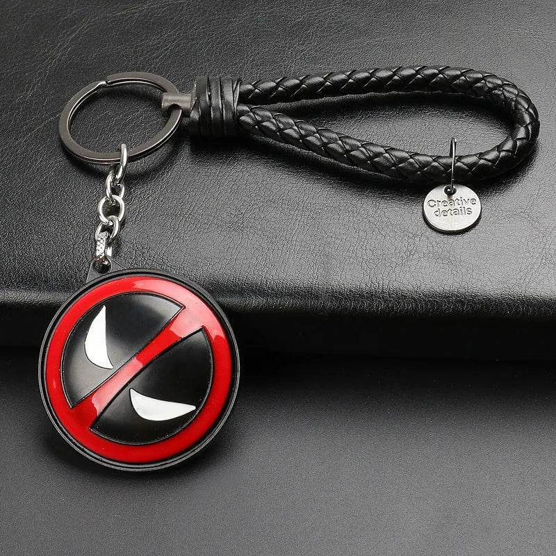 Marvel Avengers Deadpool Captain America Shield Keychain Rotate Relieve Anxiety Toy Keyring Car Bag Key Holder Accessories Gift - si shi
