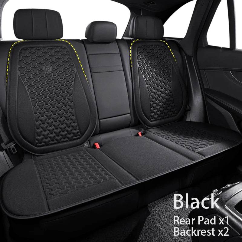 Summer Ice Silk Car Seat 3D Cushion - Black Rear Set