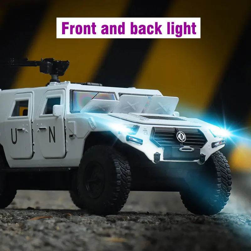 Military Diecast Car Model – Tactical Vehicle with LED & Sound - Gold