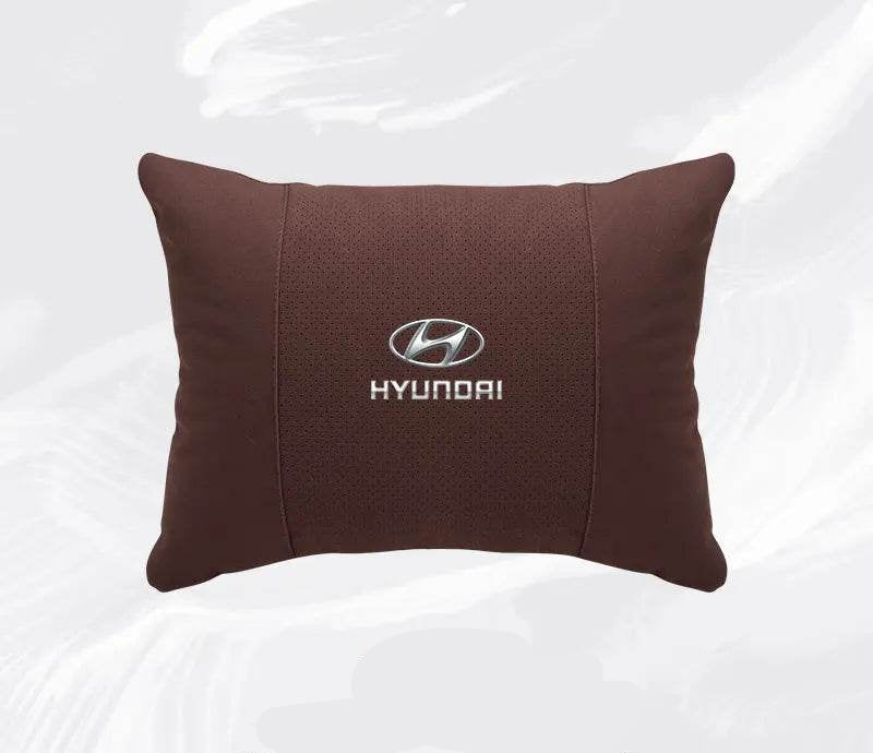 Hyundai Breathable Suede Neck Pillow for Accent, Elantra, Tucson, Sonata, Kona & More - headrest 1pc white