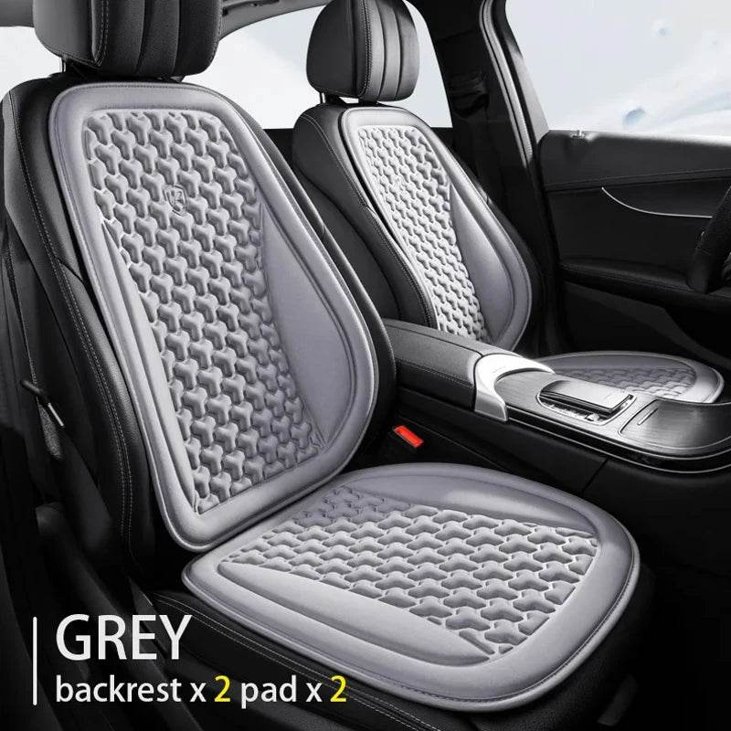 Summer Ice Silk Car Seat 3D Cushion - Grey 2 Set