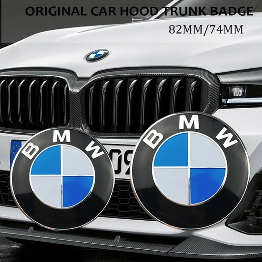 BMW Car Emblem Badge Hood & Trunk Logo 82mm / 74mm - Blue and White / 1pc 74mm