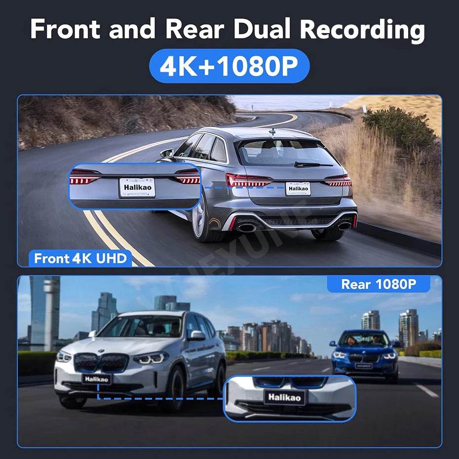 4K WIFI V22 Mini Dashcam Night Vision with Rear Camera -