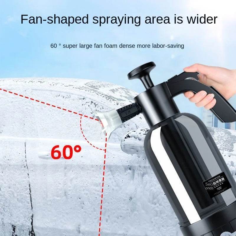2L Hand Pump Foam Sprayer – Manual Snow Foam Cannon with 3 Nozzles - Black