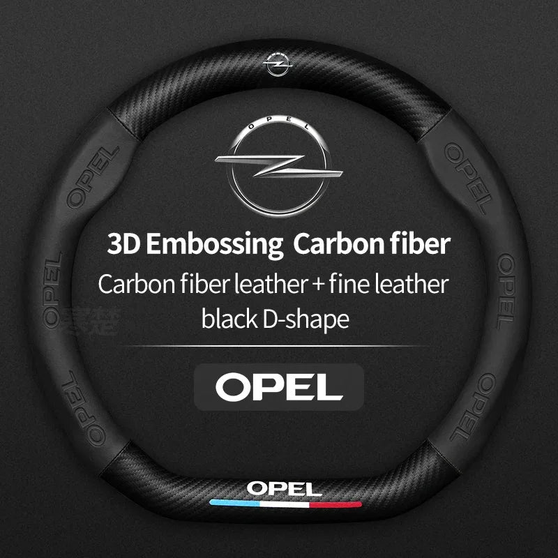 Opel Carbon Fiber Leather Steering Wheel Cover