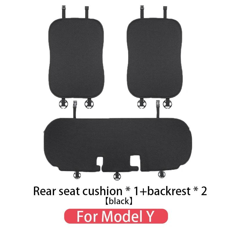 Tesla Seat Cushion | Model 3 & Y (2019–2025) Breathable Cover - M-Y-R05-black