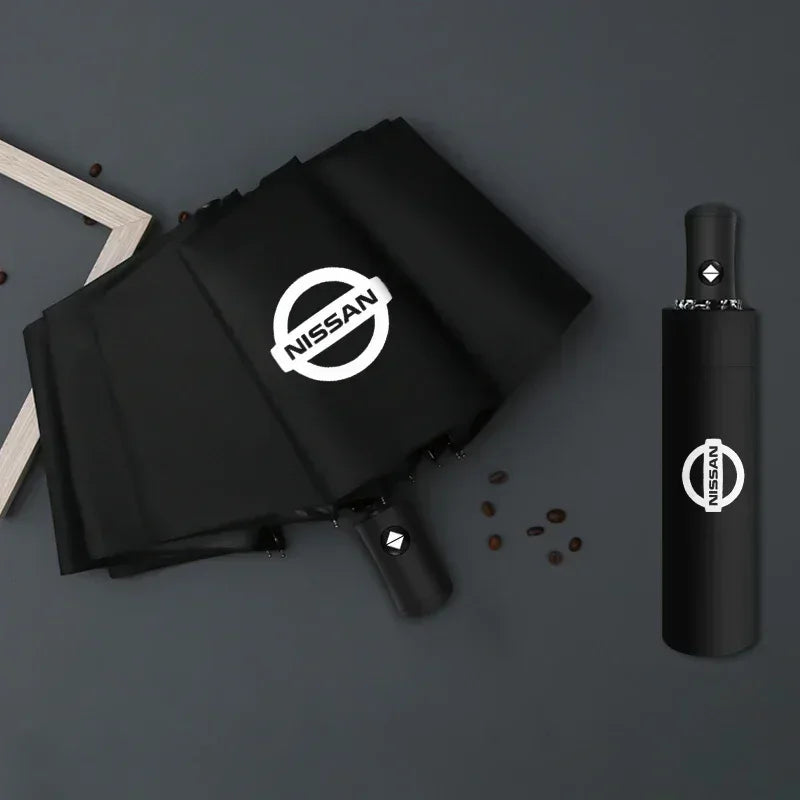 Nissan Automatic Foldable Car Umbrella | Portable Sun & Rain Cover -