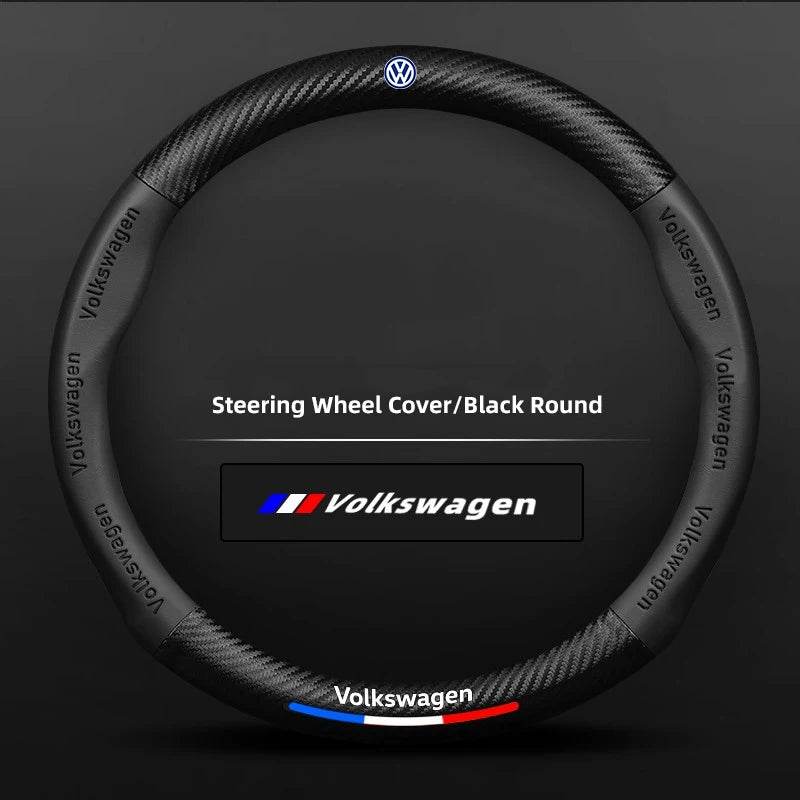 Volkswagen Carbon Fiber Steering Wheel Cover for – Golf, GTI, Passat, Tiguan, Touareg & More - Carbon red - DX