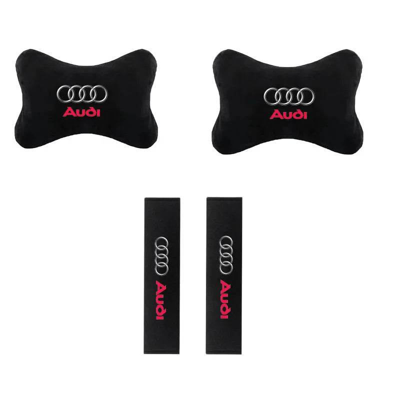Audi Neck Pillow and Seat Belt Pad - Black
