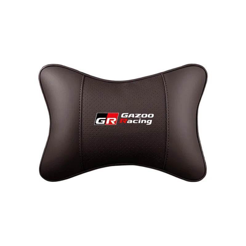 Toyota Crown Leather Car Headrest Neck Pillow - TZ-Mocha brown