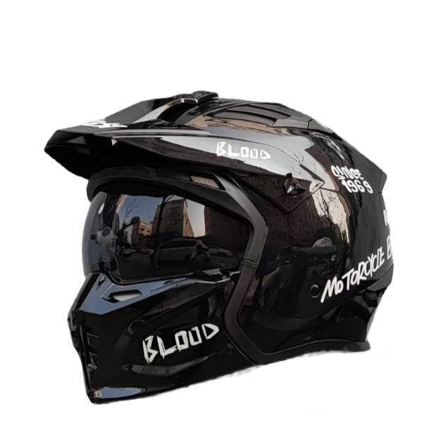 ORZ Vintage Warrior Motorcycle Helmet – Full & Half Helmet for Cruising & Motocross - 1