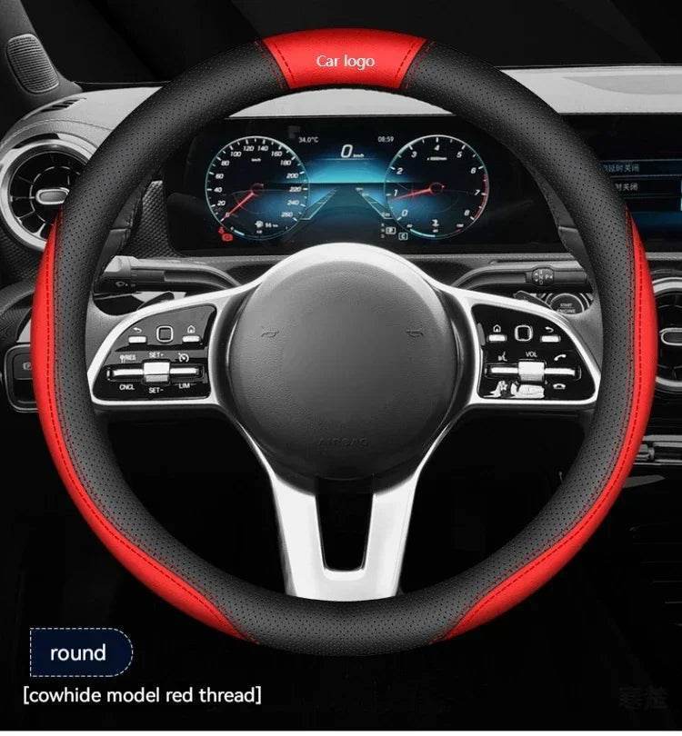 Changan Leather Steering Wheel Cover - D Style 2 black
