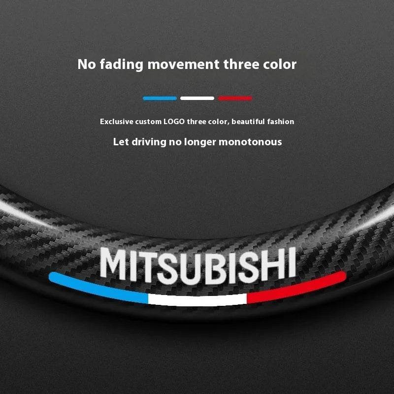 Mitsubishi Leather Steering Wheel Cover – Outlander, Pajero, ASX, Lancer EX, Evolution X, L200, Triton, RALLIART, Colt - Total Carbon