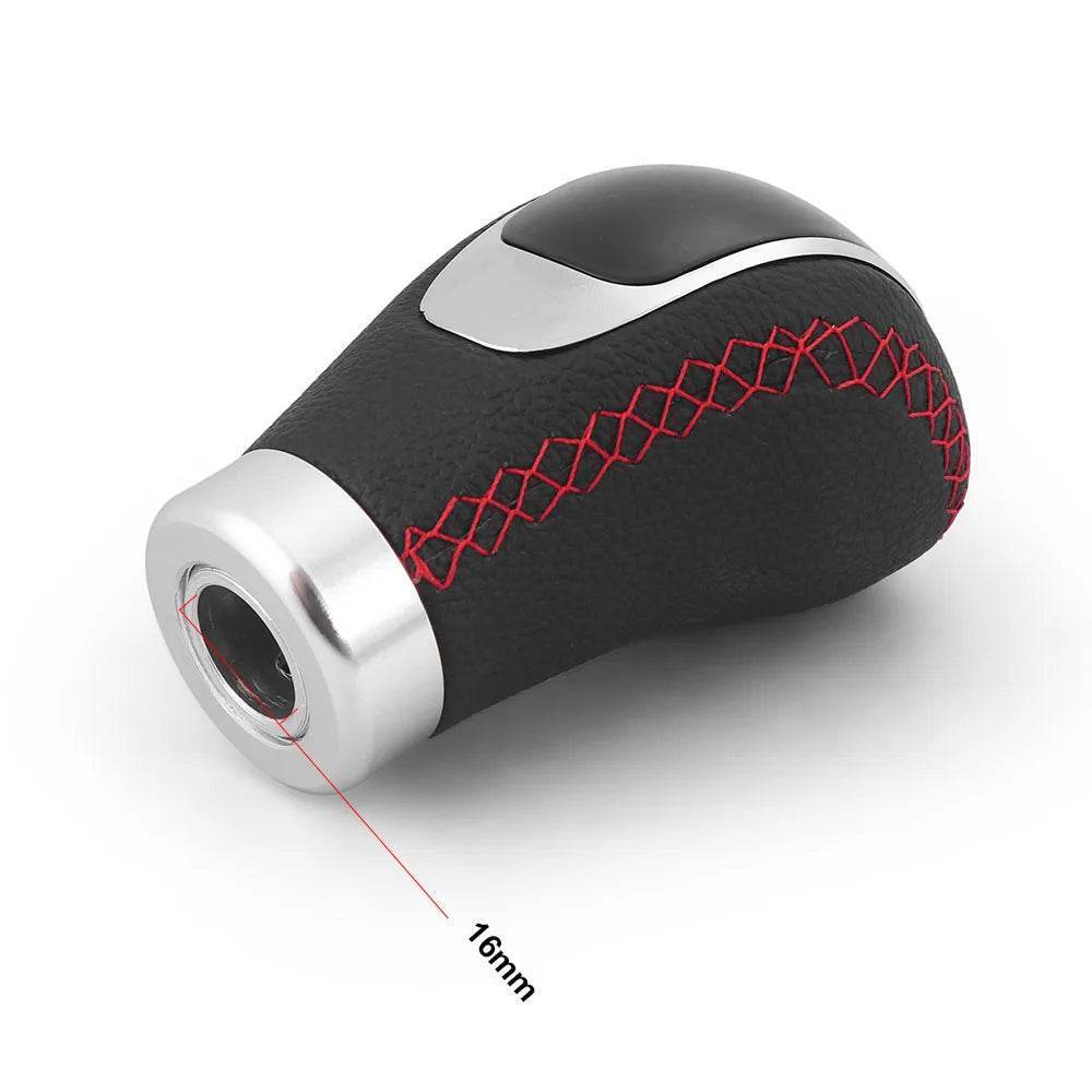 Universal 5/6-Speed PU Leather Gear Shift Knob | Manual Car Stick Head Replacement - Red