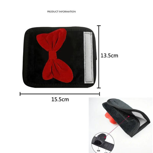 Red Bow Plush Car Interior Handle Cover Universal Handbrake Case