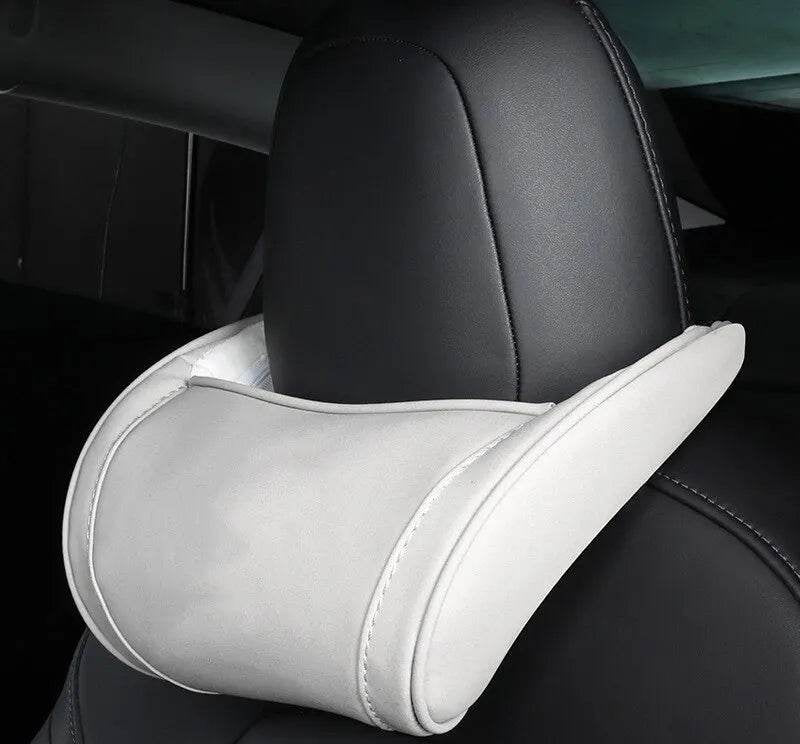 Tesla Model 3/Y Neck & Headrest Pillow - White color