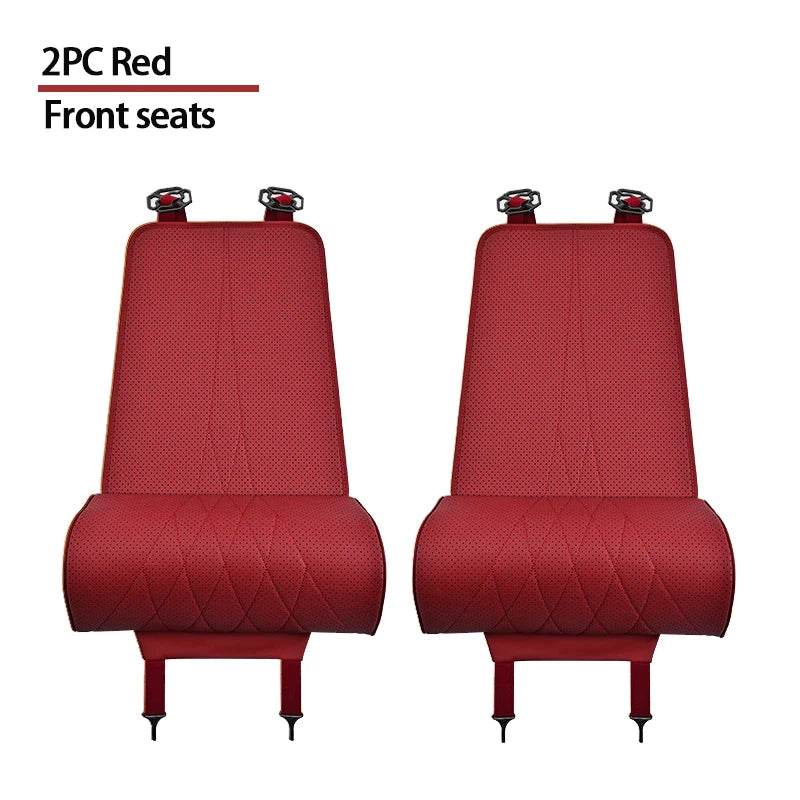 Car Seat Cushion | Universal PU Leather, Breathable & All-Season Comfort - 2PC Red