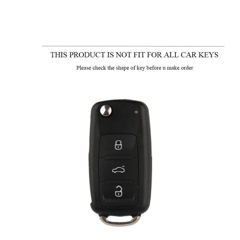 Volkswagen Leather Car Key Case – Full Cover - Gold White