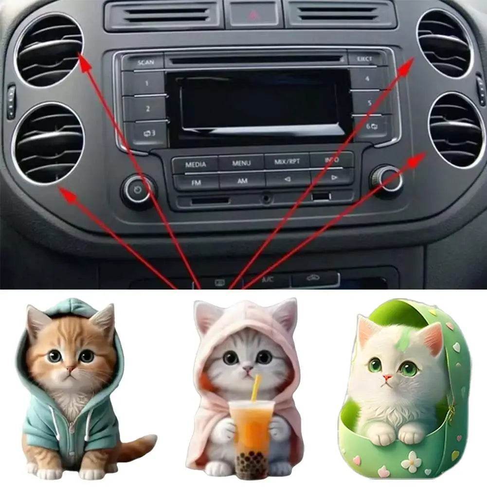 Cat Car Air Freshener Vent Clips – Aromatherapy Diffuser & Interior Decoration - B