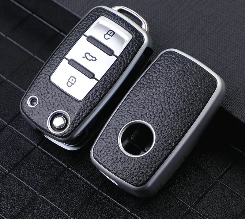 Volkswagen Leather Car Key Case – Full Cover
