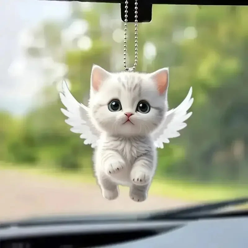 Cat Car Pendant – 2D Rearview Mirror Hanging Ornament
