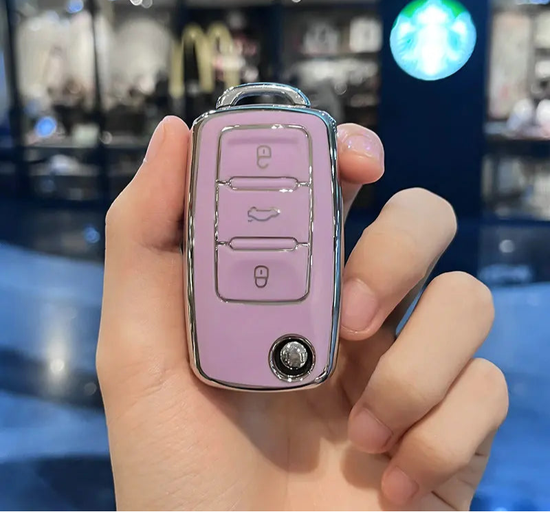 Volkswagen Leather Car Key Case – Full Cover