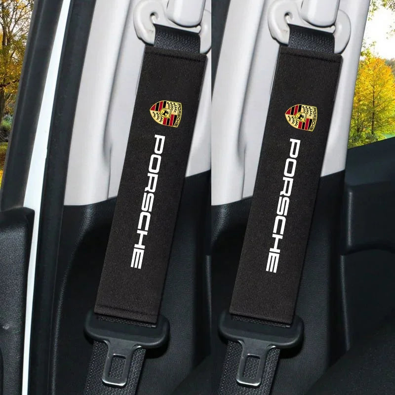 Car Seat Belt Protection Shoulder Pads Headrest Neck Pillow For Porsche Cayenne Panamera Macan 911 718 Taycan Boxster Cayman 918