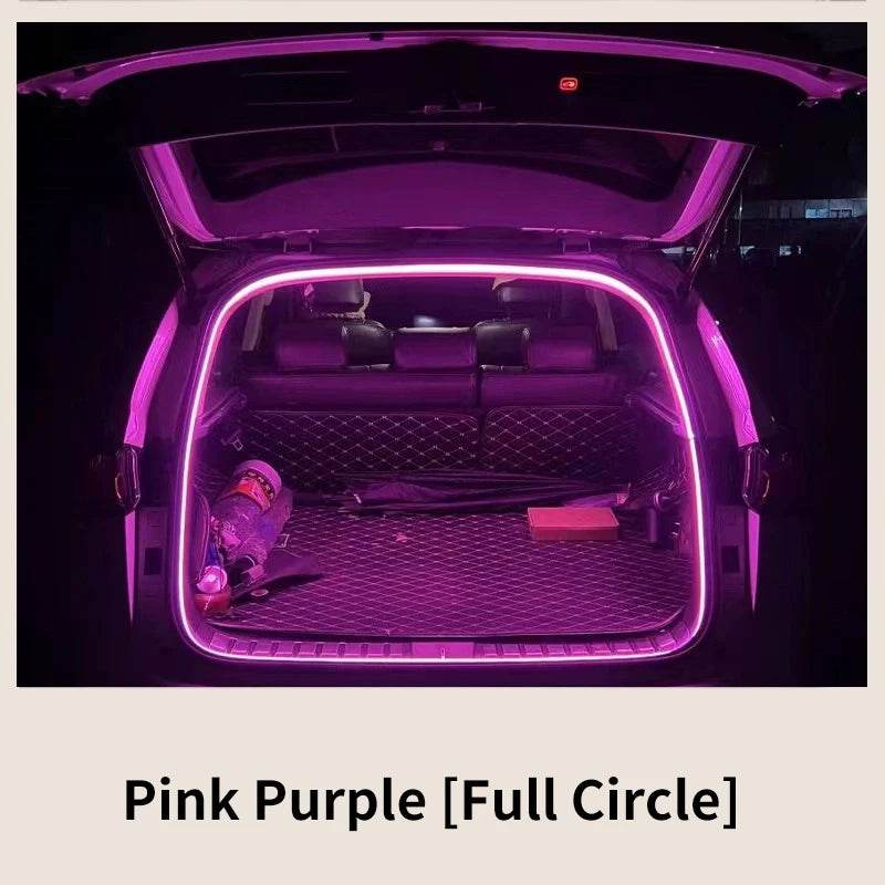 Car Trunk Ambient LED Light Strip | Wireless, Auto-Sensing, High Brightness - 4M Pink purple
