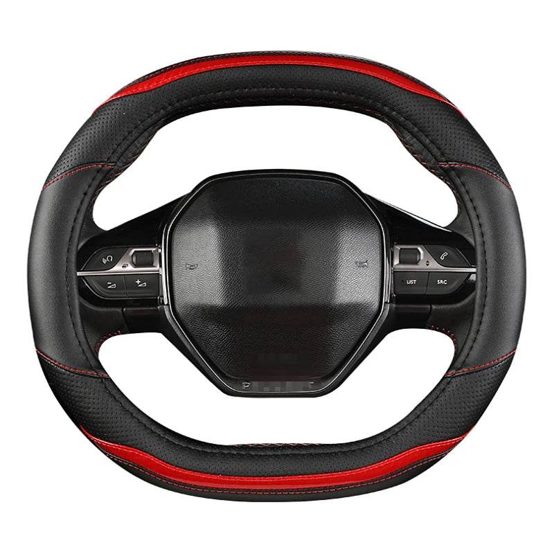 Peugeot Carbon Fiber + PU Leather Steering Wheel Cover for 3008 4008 5008 -