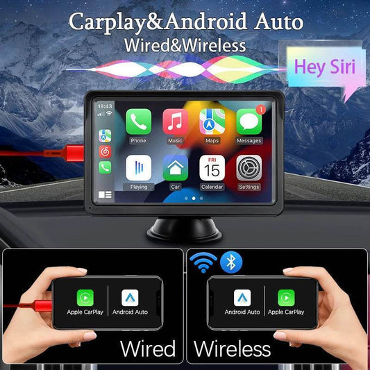 Portable Universal Touchscreen Car Multimedia Video Player – Wireless CarPlay & Android Auto -