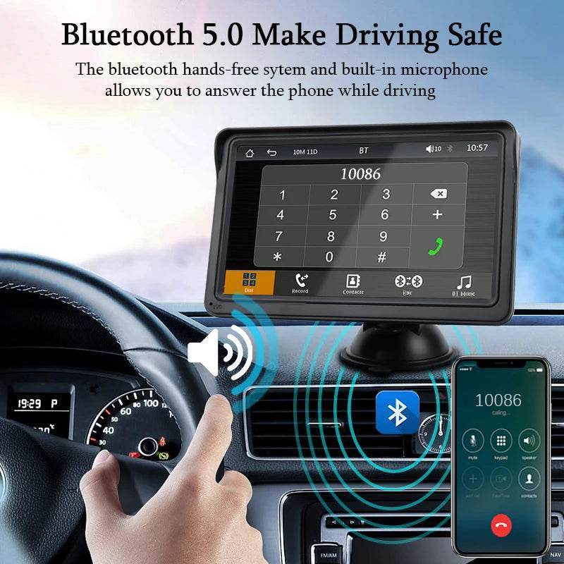 Portable Universal Touchscreen Car Multimedia Video Player – Wireless CarPlay & Android Auto -