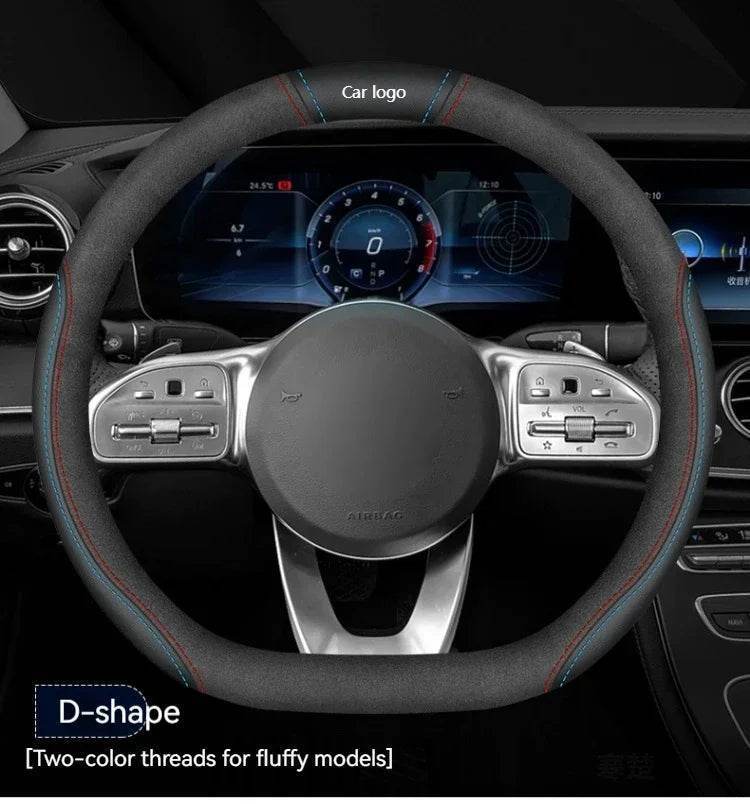 Changan Leather Steering Wheel Cover - D Style 2 black