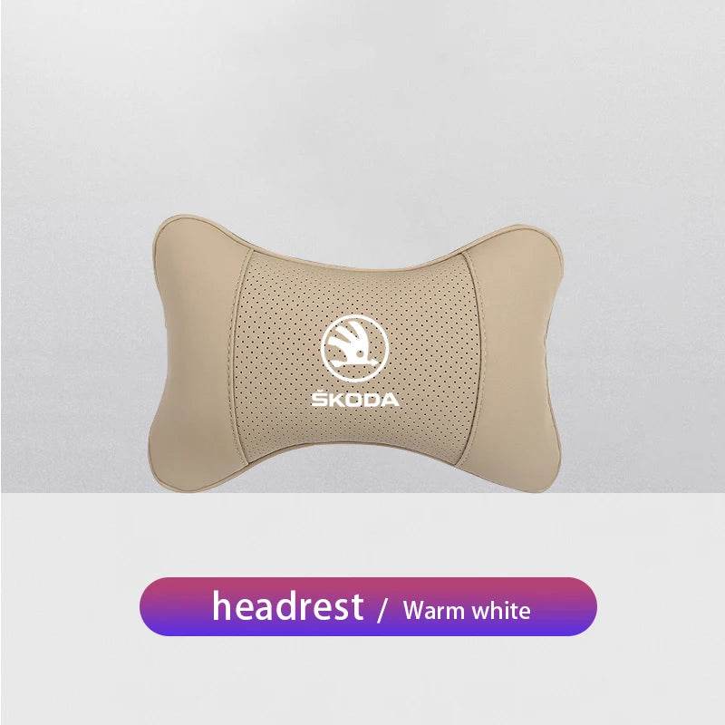 Car Seat Neck Pillow for Skoda – Compatible with Octavia, Superb, Rapid, Kodiaq, Karoq, Fabia, Kamiq & More -
