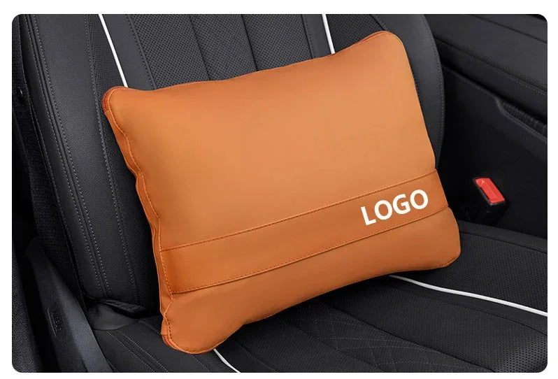 Custom Logo Car Blanket Pillow Dual-Purpose Folding Waist Cushion - Orange