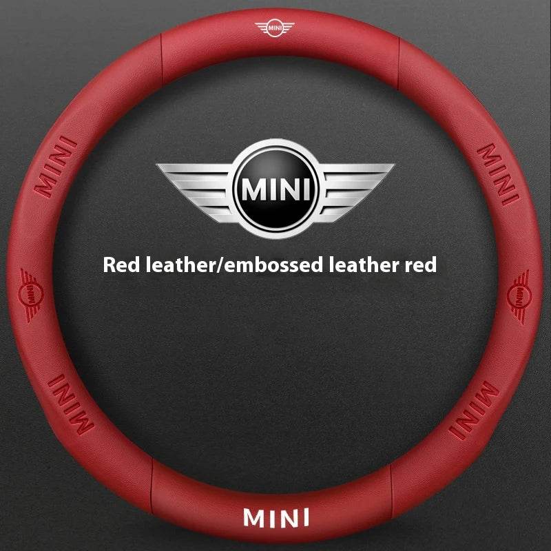 MINI Cooper Carbon Fiber Leather Steering Wheel Cover β Fits JCW R54 R55 R56 R60 F54 F55 F56 F57 Clubman & Countryman - Carbon Off-white