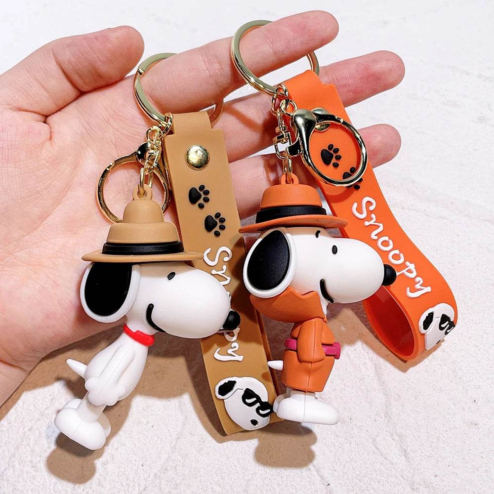 Snoopy & Charlie Keychain – Cute Bag Pendant & Car Key Ring - A