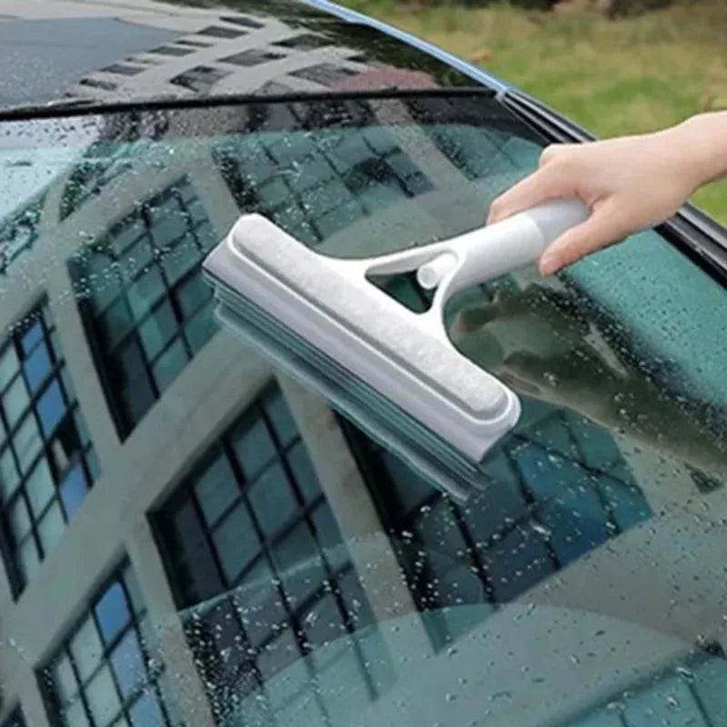 Glass Wiper with Spray – Window Cleaning Squeegee - White