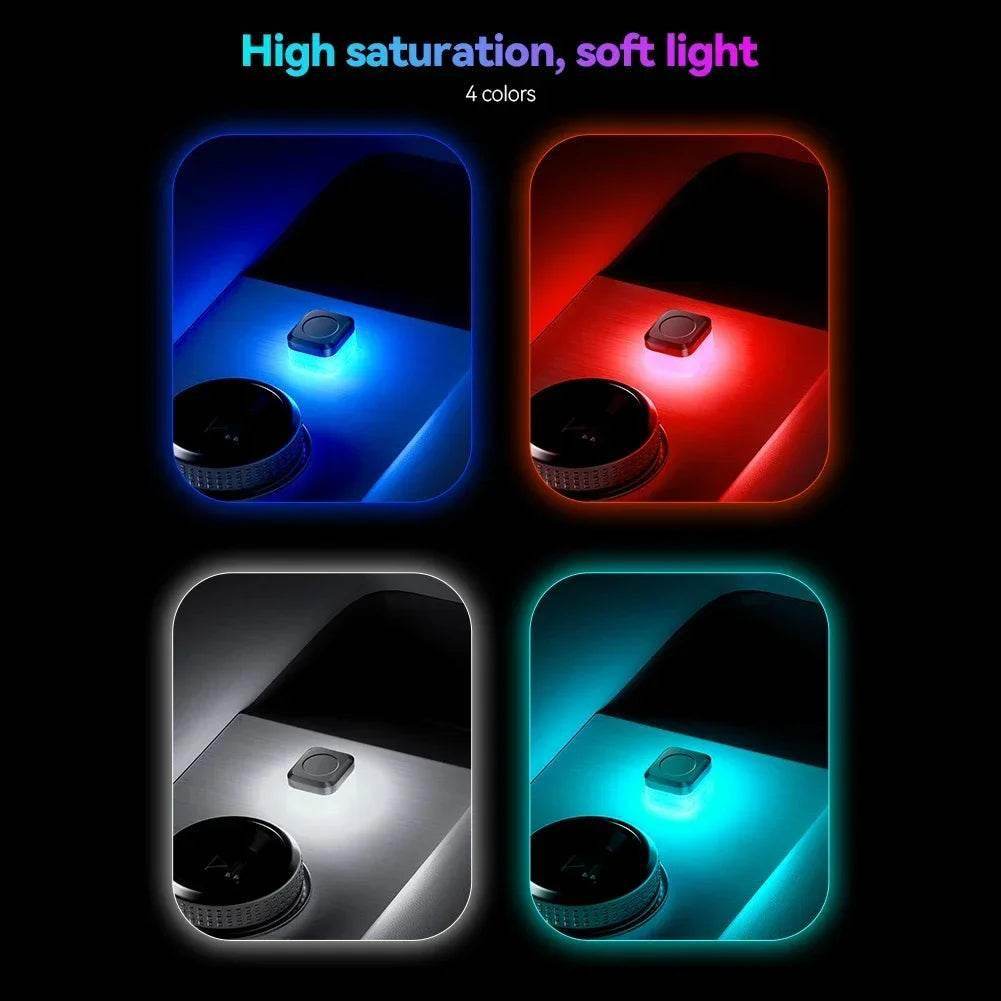 USB LED Car Interior Night Ambient Lights - Red