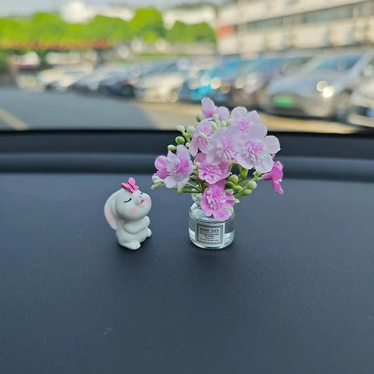 Spring Car Dashboard Resin Vase Mini Flower Pot Doll Ornament