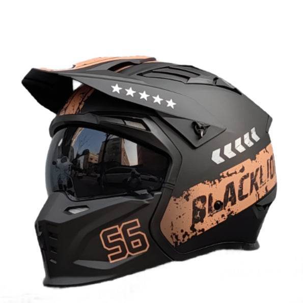 ORZ Vintage Warrior Motorcycle Helmet – Full & Half Helmet for Cruising & Motocross - 1