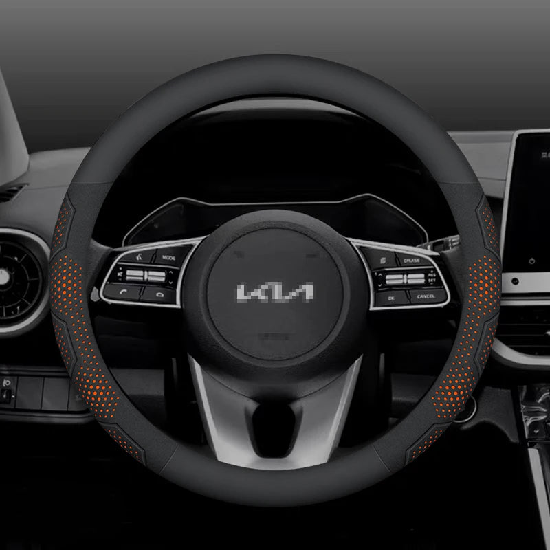 Kia Carbon Fiber Suede Steering Wheel Cover