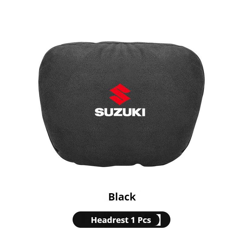 Suzuki Car Headrest & Waist Pillow - Black Headrest