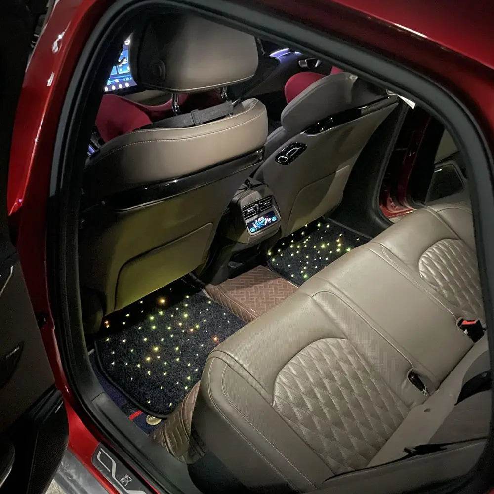 Fiber Optic Twinkle Star Car Mats – Waterproof LED Rugs with APP & Remote Control - 2PCS front mats